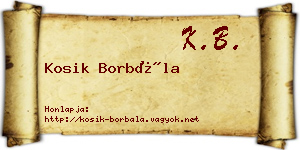 Kosik Borbála névjegykártya