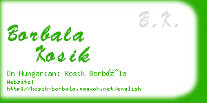 borbala kosik business card